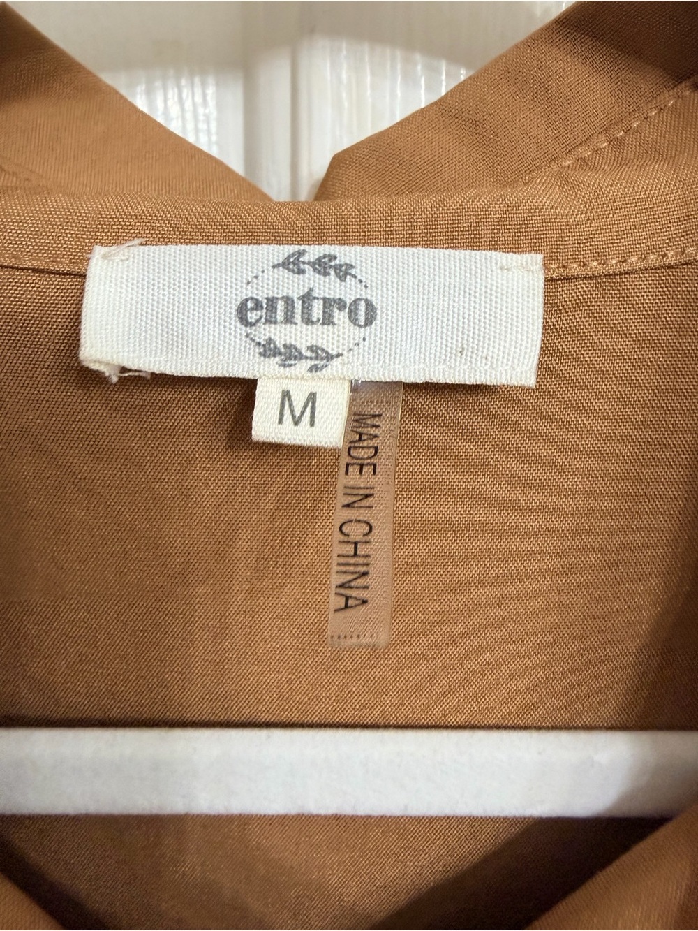 entro Button-Front Dress in Camel Brown - Picture 3 of 5